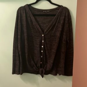 Grey Button Top